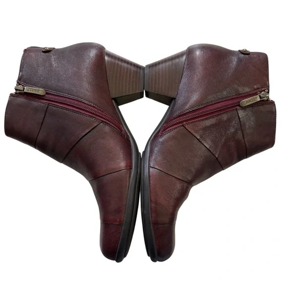 Earth Hope Garnet Leather Zip Up Block Heel Ankle Boots Shoes Women's Size 10 B - Picture 6 of 12